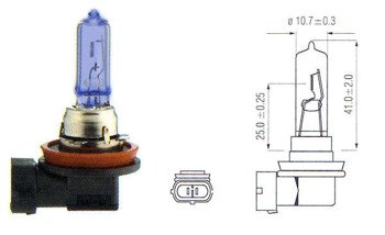 Halogen Bulb H9 Super White (Xenon) 12V 65W